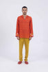 Shirt in printed cotton gauze with hoodie
